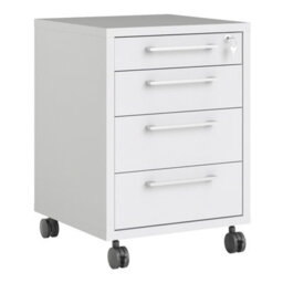 Furniture To Go Prima Mobile 4 Drawer Cabinet In White - thumbnail 1