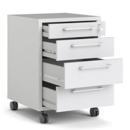 Furniture To Go Prima Mobile 4 Drawer Cabinet In White - thumbnail 4