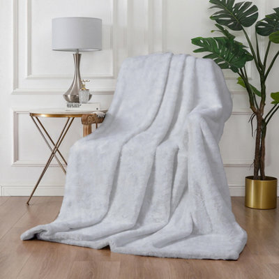 Rapport Home Shadow Faux Fur Blanket 150X200 Ice Grey - image 1