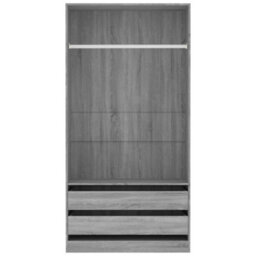 Berkfield Wardrobe Grey Sonoma 100X50X200 Cm Engineered Wood - thumbnail 4