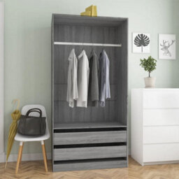 Berkfield Wardrobe Grey Sonoma 100X50X200 Cm Engineered Wood - thumbnail 1