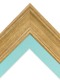 Frames By Post Scandi Oak Frame With Blue Mount For Image Size A3 - thumbnail 5
