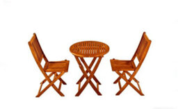 Aspect Furniture Katie 100% Fsc Acacia Wood Folding Garden Balcony 3 Pieces Bistro Set - thumbnail 5