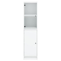 Berkfield Highboard With Glass Door White 35X37X142 Cm - thumbnail 6