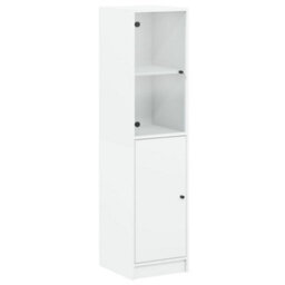 Berkfield Highboard With Glass Door White 35X37X142 Cm - thumbnail 2