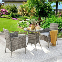 Judas 2 Seater Garden Round Rattan Bistro Set - Rattan Furniture Dining Set - thumbnail 4