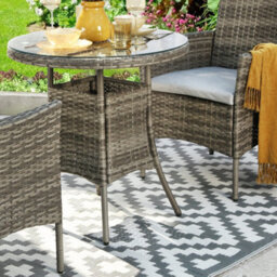 Judas 2 Seater Garden Round Rattan Bistro Set - Rattan Furniture Dining Set - thumbnail 3