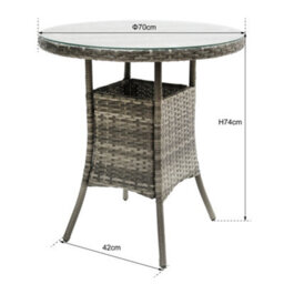 Judas 2 Seater Garden Round Rattan Bistro Set - Rattan Furniture Dining Set - thumbnail 6