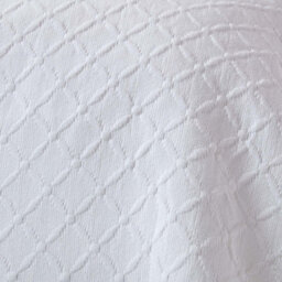 Homescapes White Cotton Contemporary Diamond Pattern Metelassé Bedspread, Single - thumbnail 3