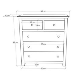 Cabinet Bits Maggiori 5 Drawer Chest Of Drawers Wood Knob - thumbnail 9