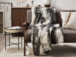 Beliani Blanket Taza Fabric 180 X 220 Cm Grey - thumbnail 2