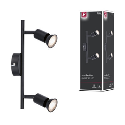 Paulmann 66756 Carolina Spotlight 2-Lamp Max. 2X10 Watts Ceiling Luminaire Matt Black Spot Metal Gu10 - image 1