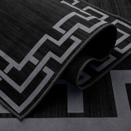 Oxford Homeware Printed Rug, Non-Slip Pets Friendly, Living Room Rugs And Hallways Runner, (Nico Black, 80X300Cm) - thumbnail 2