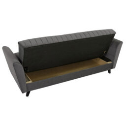 Vinti 3 Seater Fabric Sofa Bed With Storage Compartment Fold Out Sleeping Function Modern Living Room Design Yellow - thumbnail 5