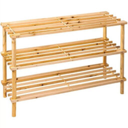 3Tier Wooden Shoe Rack Storage Organizer Shelves Free Standing Bamboo Unit - thumbnail 1