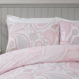 Smart Living Luxury Reversible Polycotton Easy Care Bedding Quilt Cover, Textured Duvet Cover Set, Bed Covers - Paisley - thumbnail 6