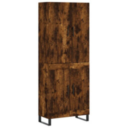 Berkfield Highboard Smoked Oak 69.5X34X180 Cm Engineered Wood - thumbnail 2