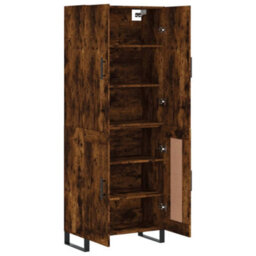 Berkfield Highboard Smoked Oak 69.5X34X180 Cm Engineered Wood - thumbnail 4