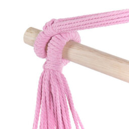 Wyld And Coco Boholux Hanging Hammock Chair Pink Cotton-Polyester Indoor Outdoor W95 X D55 X H125Cm - thumbnail 8