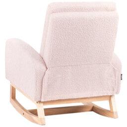 Beliani Kids Rocking Chair Norby Boucle Pastel Pink - thumbnail 6