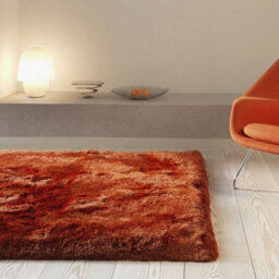 Orange Easy To Clean Plain Handmade , Luxurious , Modern , Plain , Shaggy , Sparkle Rug For Living Room, Bedroom - 150Cm (Circle) - thumbnail 6