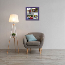 AK Frames 12X12 Purple Modern Multi Photo Frame With Mid Grey Mount - Holds 4 Apertures (4X) 6X4 Photos - thumbnail 3