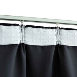 Berkfield Elegant Blackout Curtains With Hooks 2 Pcs Black 140X245 Cm - thumbnail 3