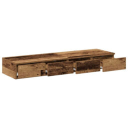 Berkfield Bed Drawers Old Wood 120X36,5X16,5 Cm Engineered Wood - thumbnail 5