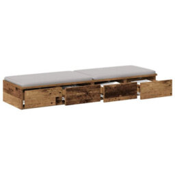 Berkfield Bed Drawers Old Wood 120X36,5X16,5 Cm Engineered Wood - thumbnail 3