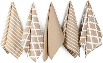 Penguin Home 100% Cotton Premium Quality Extra Large Tea Towel Sets - Pack Of 5 - image 1