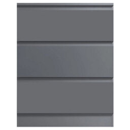 Dark Matt Grey 3 Deep Drawer Bedside Chest Painted Finish - thumbnail 5