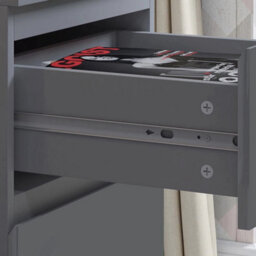 Dark Matt Grey 3 Deep Drawer Bedside Chest Painted Finish - thumbnail 3