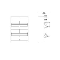 Wyld Haus Prague Matt Black Shoe Cabinet 2 Flip-Down Doors 1 Drawer - thumbnail 8
