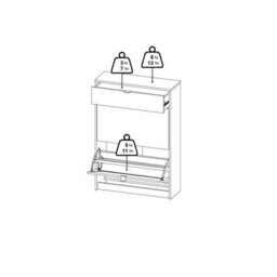 Wyld Haus Prague Matt Black Shoe Cabinet 2 Flip-Down Doors 1 Drawer - thumbnail 9