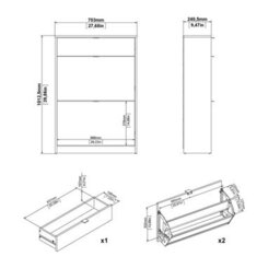 Wyld Haus Prague Matt Black Shoe Cabinet 2 Flip-Down Doors 1 Drawer - thumbnail 7