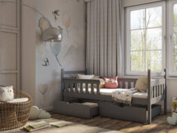 Arte Stylish Graphite Emma Single Bed With Storage (H)85Cm (W)198Cm (D)97Cm - Space-Saving Design - thumbnail 2