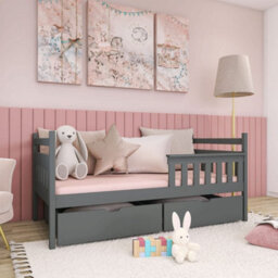 Arte Stylish Graphite Emma Single Bed With Storage (H)85Cm (W)198Cm (D)97Cm - Space-Saving Design - thumbnail 4