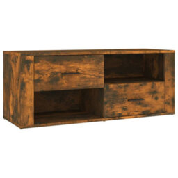 Berkfield Classic Tv Cabinet Smoked Oak 100X35X40 Cm Engineered Wood - thumbnail 1