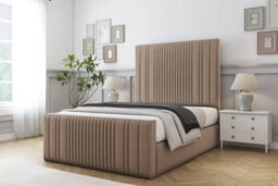"Sloomy Kingsley Mink Plush Bed Frame With 50"" Upholstered Headboard 6' Super King" - thumbnail 2