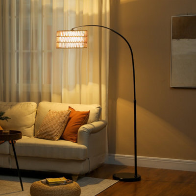 Homcom Standing Lamp For Living Room, Floor Lamp With Foot Switch, Black - image 1