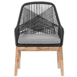 Beliani Set Of 2 Garden Chairs With Cushions Olbia Synthetic Material Black - thumbnail 5