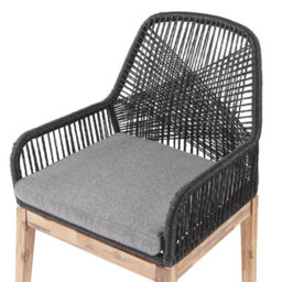 Beliani Set Of 2 Garden Chairs With Cushions Olbia Synthetic Material Black - thumbnail 7