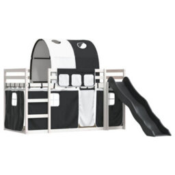 Berkfield Bunk Bed Without Mattress With Slide White And Black 90X190 Cm Single - thumbnail 3