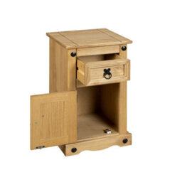 Mews Corona Pine Bedside Cabinet 1 Drawer 1 Door Side Table Nightstand - thumbnail 5
