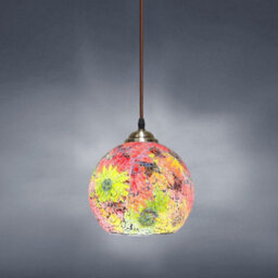 Long Life Lamps Company Vintage Glass Globe Ceiling Hanging Pendant Light Shade Mosaic Lighting M0104 - thumbnail 8