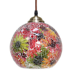Long Life Lamps Company Vintage Glass Globe Ceiling Hanging Pendant Light Shade Mosaic Lighting M0104 - thumbnail 3