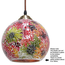 Long Life Lamps Company Vintage Glass Globe Ceiling Hanging Pendant Light Shade Mosaic Lighting M0104 - thumbnail 4