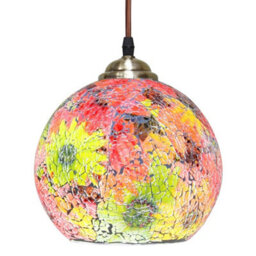 Long Life Lamps Company Vintage Glass Globe Ceiling Hanging Pendant Light Shade Mosaic Lighting M0104 - thumbnail 1