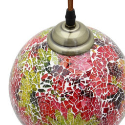 Long Life Lamps Company Vintage Glass Globe Ceiling Hanging Pendant Light Shade Mosaic Lighting M0104 - thumbnail 6