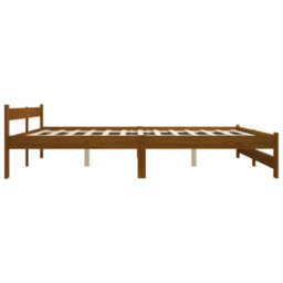 Berkfield Bed Frame Honey Brown Solid Pine Wood 200X200 Cm - thumbnail 4